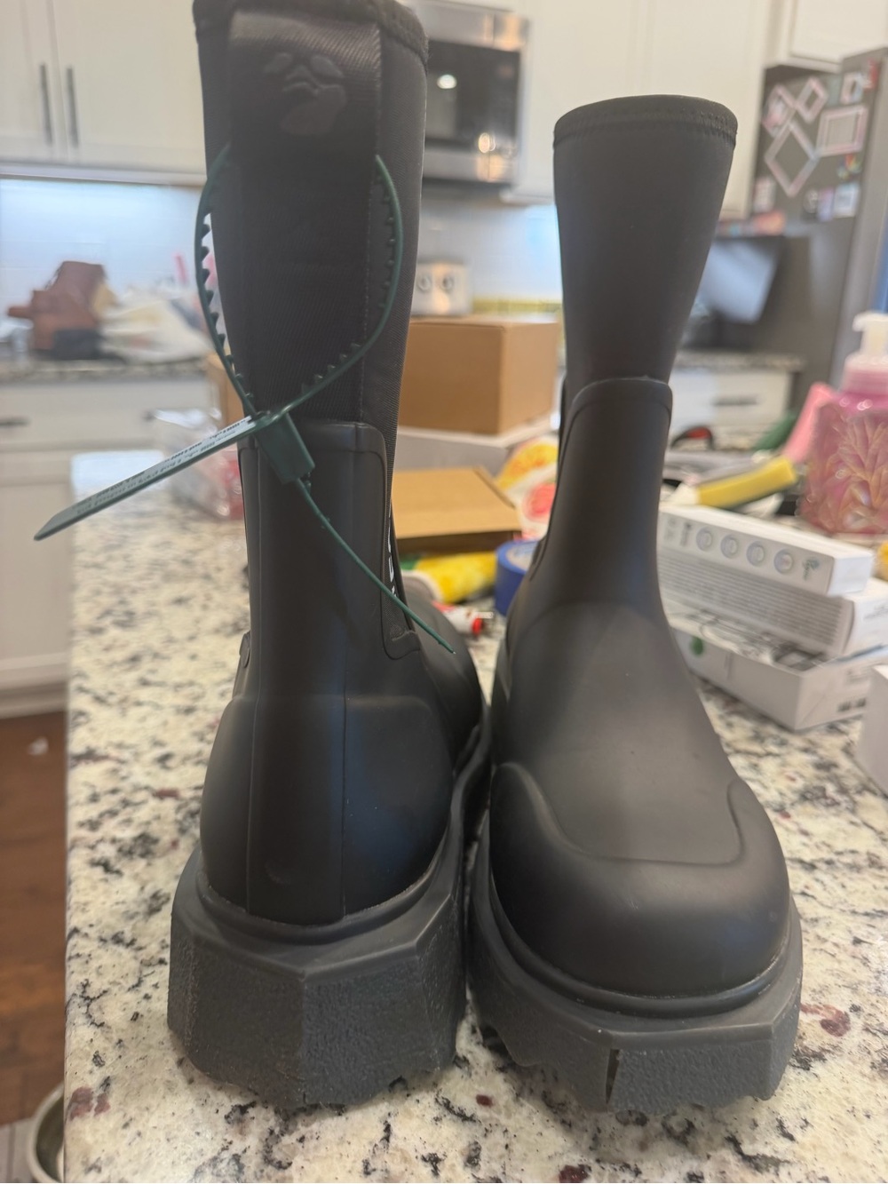 OFF-WHITE 'FOR RAINY DAYS' Rubber Rain Boots - Picture 3 of 10